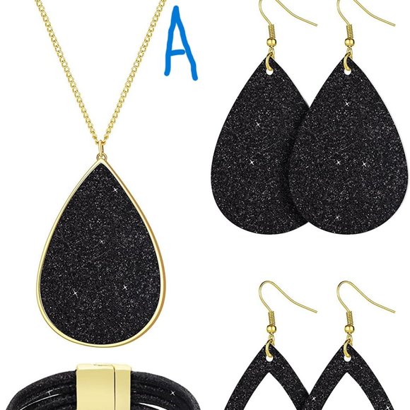 New 4 Pieces Women's Glitter Jewelry Set Bridal Wedding Multi-Layer Bracelet - Picture 2 of 15